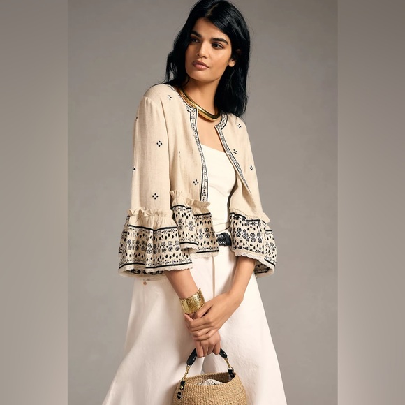 Pilcro Sweaters - Pilcro Anthropologie Women’s Cropped Eyelet Kimono Boho - Medium/Large